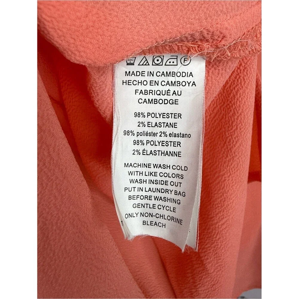 Michael Kors blouse charm zip pull Coral Zip-Front Long Sleeve Blouse